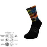 Sports socks for running with grazy goat print